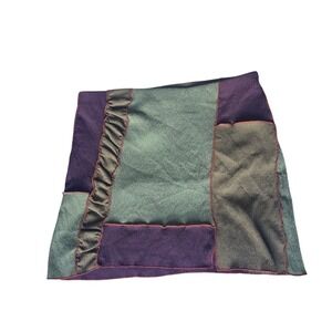 Urban Outfittets Patch Work Earthy Tone Mini Skirt Indie Boho Grunge Sz L